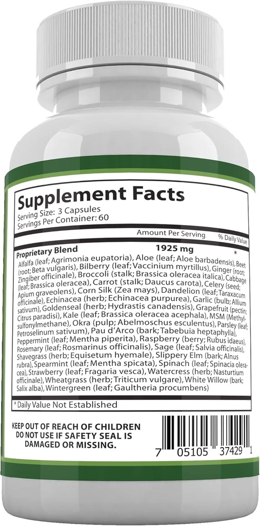 Daily Health, Ultimate Greens with MSM 1925 mg 540 Capsules Vegan Friendly No GMO Gluten or Soy 6