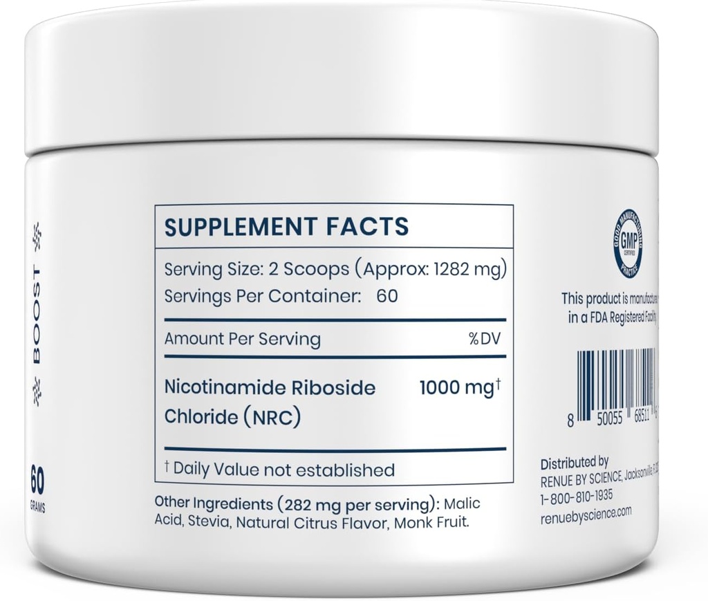 Renue By Science Nicotinamide Riboside | 1000mg Nicotinamide Powder - High Strength NR NAD Powder Sublingual Citrus Burst Flavor | Manufactured in The USA & Third-Party Tested | 60 Servings 4
