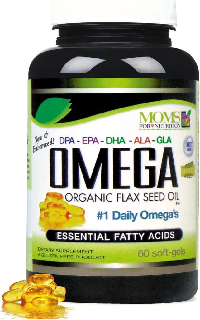 Natural Omega 3-6-9 Blend with DPA, EPA, DHA, ALA and GLA - Organic Flax Seed and Wild Caught Fish Oil - Over 2,800 Milligram Strength - Gluten Free - Made in The USA - 60 SoftGels (Pack of 2) 6