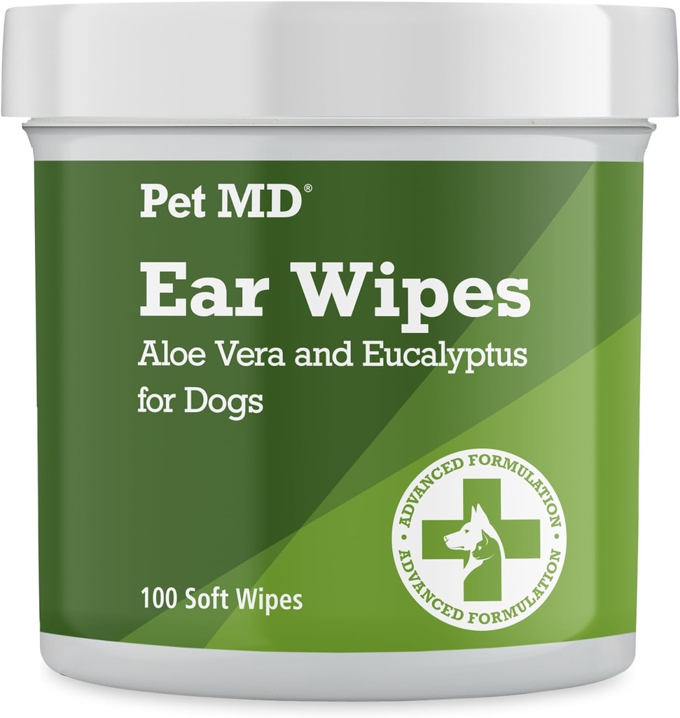 Pet MD - Dog Ear Cleaner Wipes - Otic Cleanser for Dogs to Stop Ear Itching, and Infections with Aloe and Eucalyptus - 100 Count 2