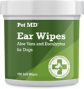 Pet MD - Dog Ear Cleaner Wipes - Otic Cleanser for Dogs to Stop Ear Itching, and Infections with Aloe and Eucalyptus - 100 Count 2
