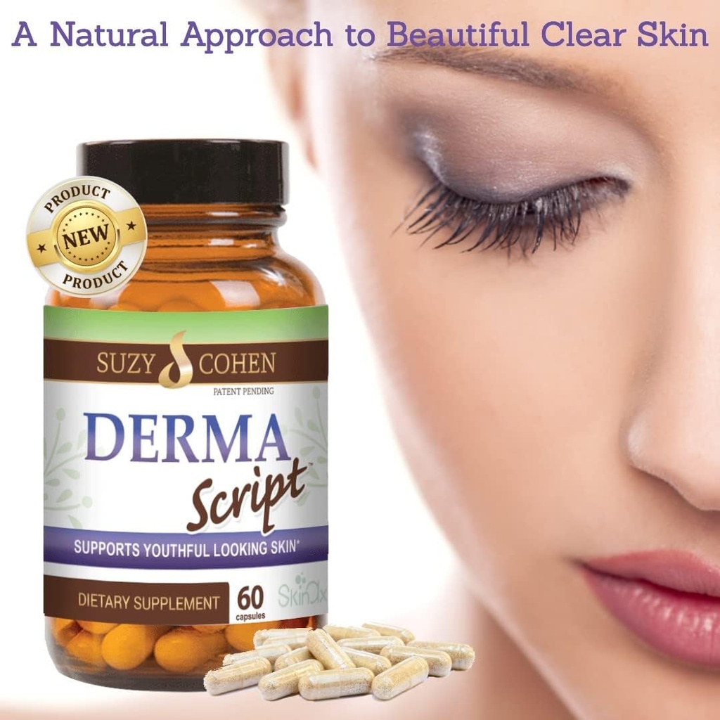 Script Essentials DermaScript Clear Skin Probiotic- Skin Care Routine Supplement - Biotin Face Supplemnt - Fights Acne, Dryness, Irritation and Rashes (60 Capsules) 3