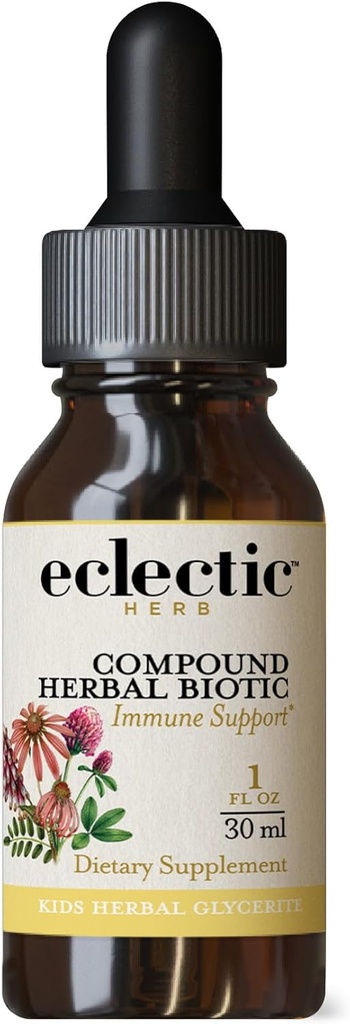 Eclectic Herbs Kid's Herbal Biotic (Lemon Lime Flavor) | Non-GMO, Gluten-Free, Organic Wildcrafted, Soy Free, Kid Friendly | 1 fl oz (30 ml) 2