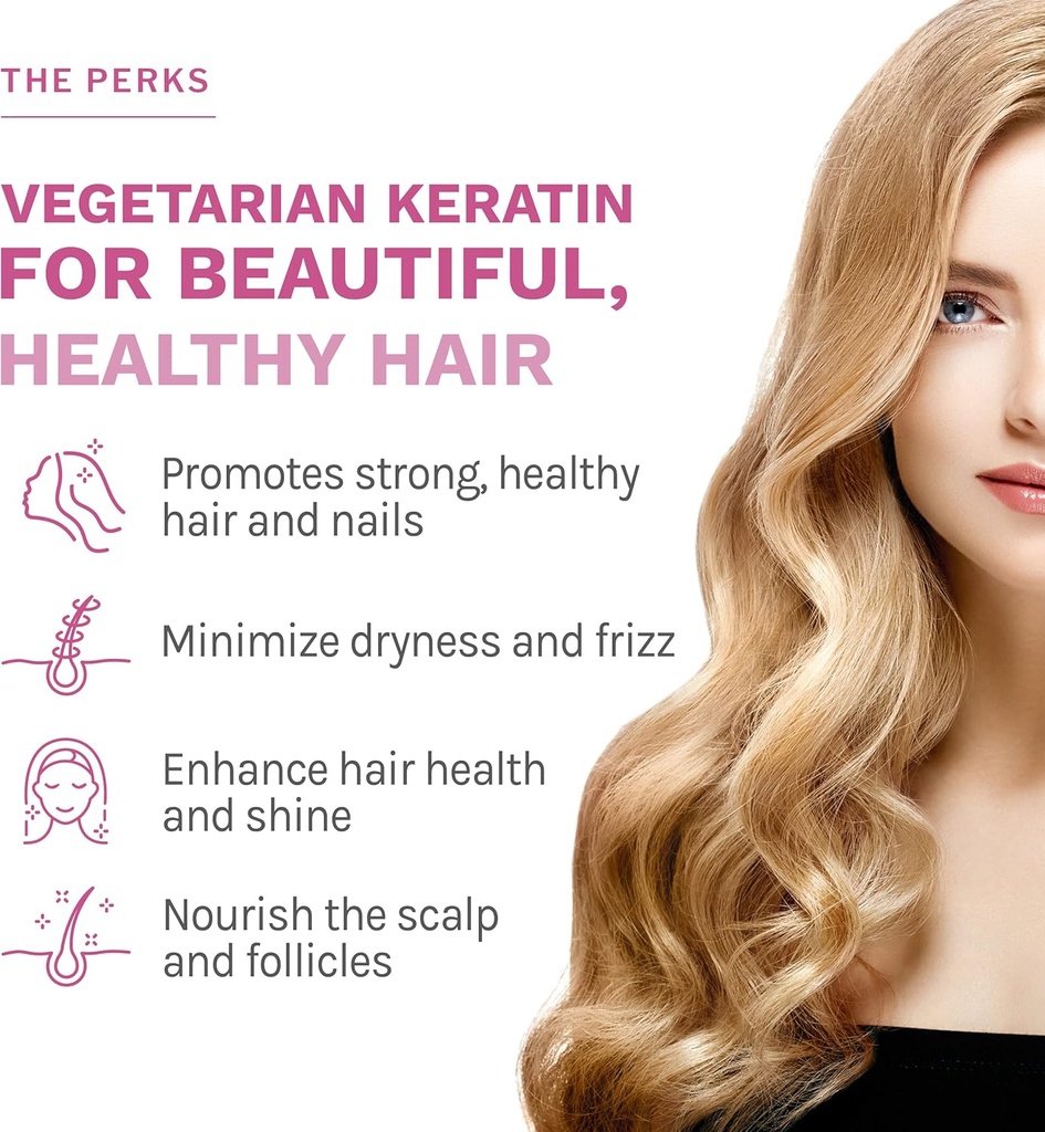 Reserveage Beauty Keratin Hair Booster with Biotin & Resveratrol - Hair & Nail Growth Supplement for Women - Supports Healthy Thickness & Shine with Biotin - 120 Capsules (60 Servings) 4