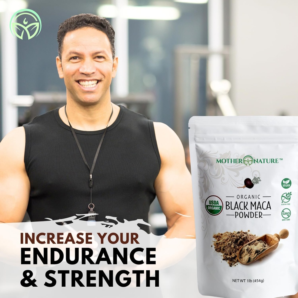 Organic, Raw Peruvian Black Maca Root Powder - Premium USDA Certified, Ideal for Men & Women, Boost Workouts, Enhance Muscle Recovery, Non-GMO, Vegan Superfood, 16 oz 3