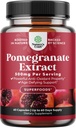 Pomegranate Extract Capsules Antioxidant Supplement - Natural Pomegranate Capsules for Heart Health Joint Support and Pre Workout for Men and Women - Nitric Oxide Supplement with Brain Health Vitamins 2