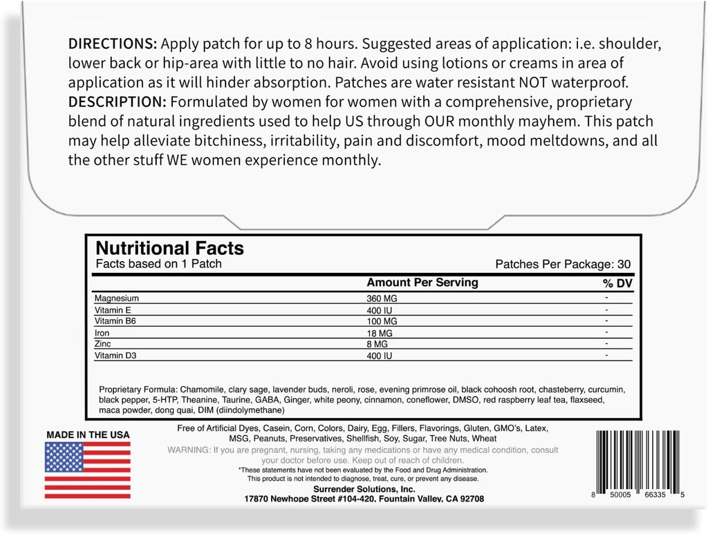 Trio Monthly Mayhem Patches - Cramp Defense Supplements 3