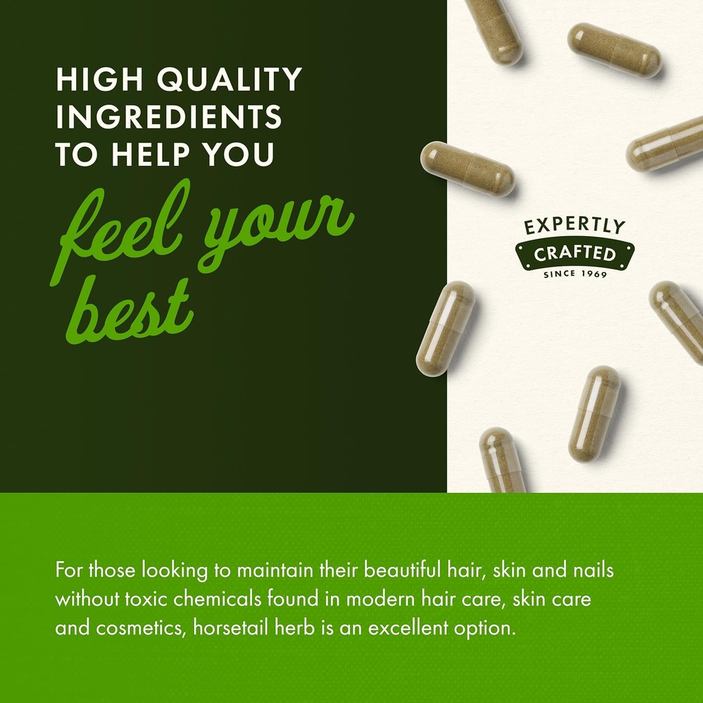 Swanson Horsetail - Herbal Supplement Supporting Healthy Hair, Skin & Nails - Natural Ingredients for Bone Health & Urinary Tract Support - (90 Capsules, 500mg Each) (4 Pack) 6