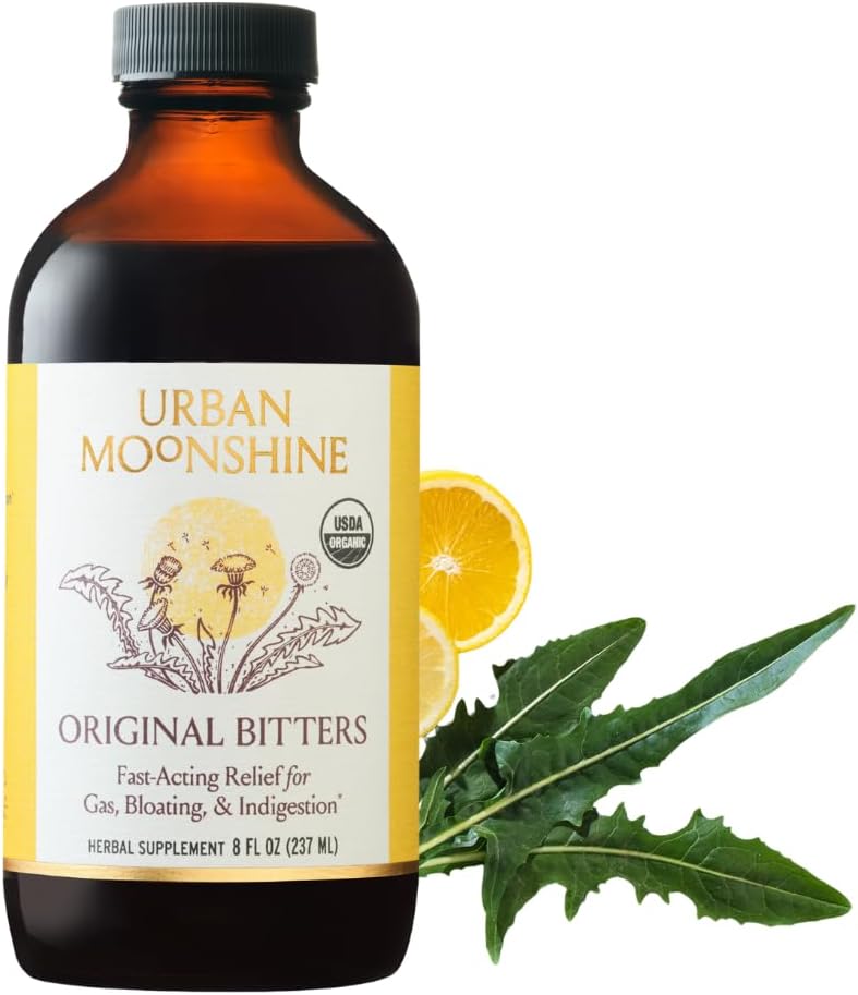 Urban Moonshine Original Digestive Bitters - Debloat - Gut Health - Appetite Regulation - Digestive Support - Certified Organic - Dandelion Root - Burdock Root - 8 Fl Oz 2