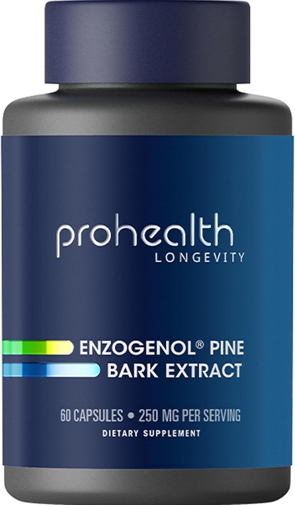 ProHealth Enzogenol Pine Bark Extract 250 mg per 2 Capsule Serving, 60 Capsules from New Zealand for Those Over 40 to Promote Brain and Heart Health, Exercise Recovery, Protect Joints from Damage 2