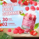 Magnesium Glycinate Gummies 400mg, Sugar Free Magnesium Supplement w/Ashwagandha, Zinc, Vegan Magnesium Glycinate Supplement for Adults - 120 Strawberry Gummies 6