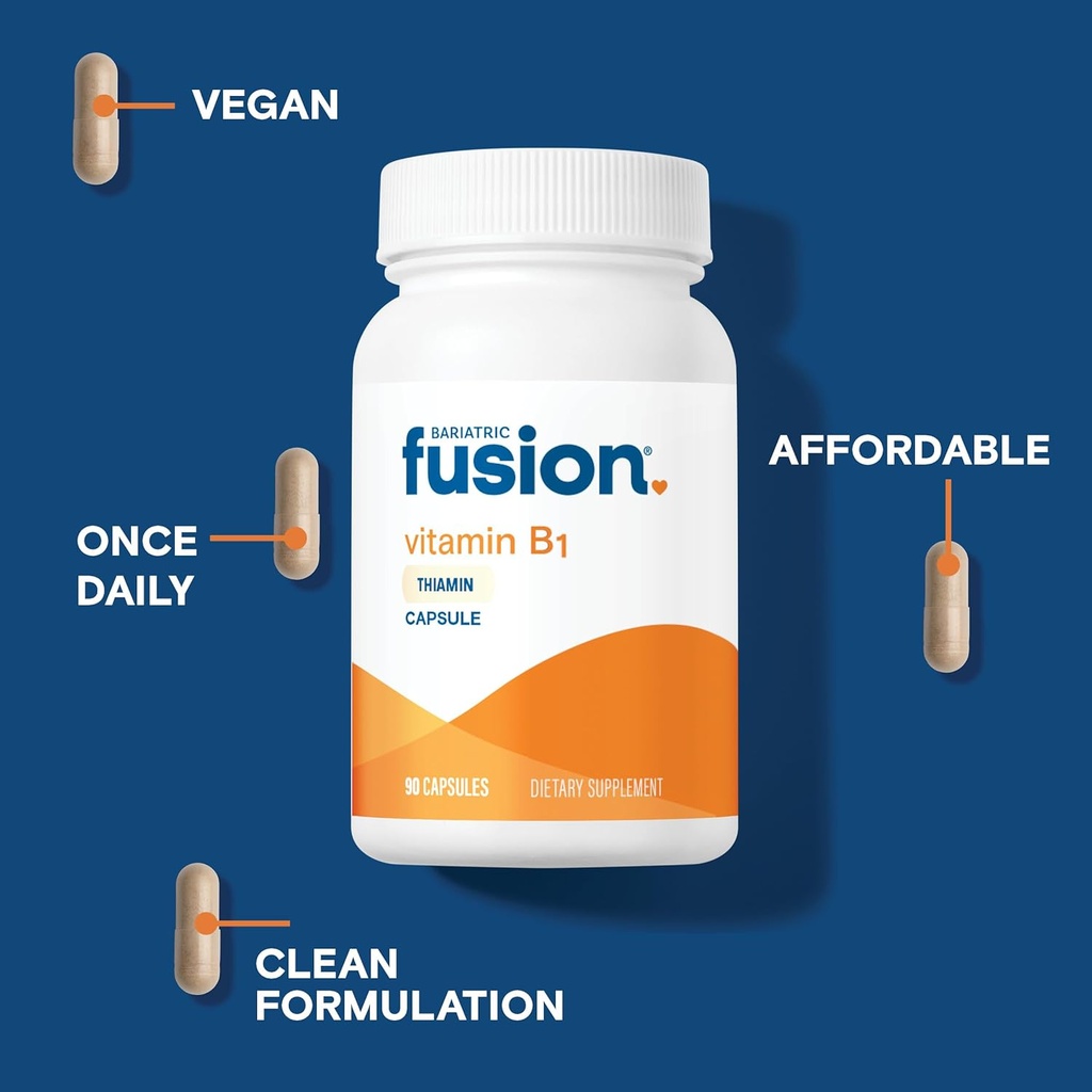Bariatric Fusion Vitamin B1(Thiamine) for Bariatric Surgery Patients Including Gastric Bypass & Sleeve Gastrectomy, Easy to Swallow Capsule, 90 Count 4