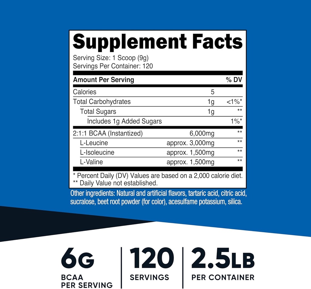 Nutricost BCAA Powder 2:1:1 (Watermelon, 120 Servings) - Gluten Free, Non-GMO, Vegetarian 3