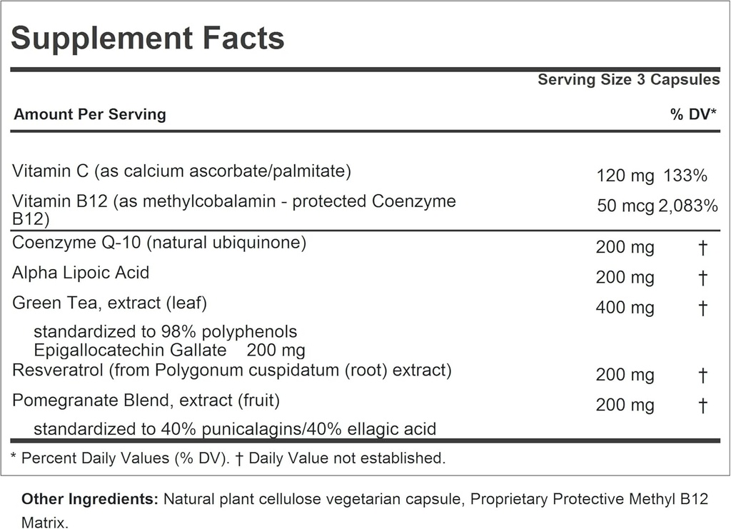 ANDREW LESSMAN Andrew's Five Favorites 500 Capsules - Provides 200mg Each of Coenzyme Q-10, Resveratrol, EGCG, Pomegranate and Alpha Lipoic Acid, Powerful Anti-Oxidant Support, No Additives 3