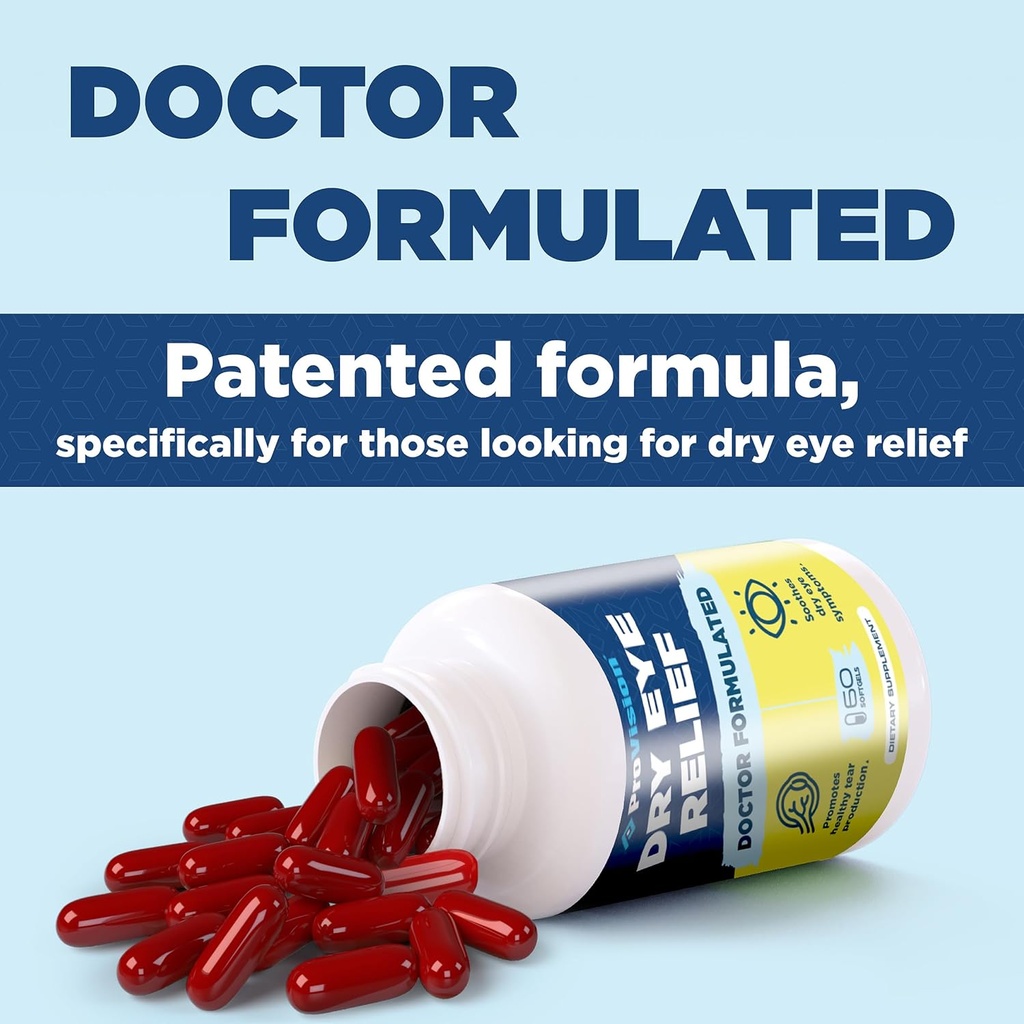 Omega 3 Dry Eye Supplements by ProVision - Eye Vitamins for dry Eyes with Omega 3 Supplement - Dry Eye vitamins Made with Omega 3 Fish Oil for Eye Support - ProVision Dry Eye Relief - 60 Softgels 4