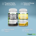 Black Seed Oil Softgels & Rhodiola Rosea Capsules - Targeted Vitality and Immunity Boost 3