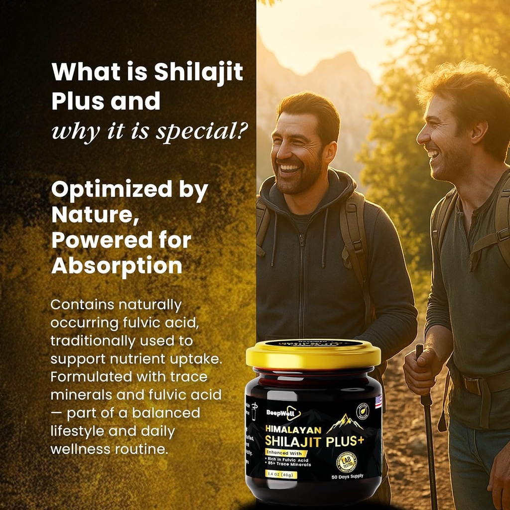 Pure Himalayan Organic Shilajit Resin Extract for Men & Women- 100% Natural Ashwagandha Black Pepper Shilajit Resin for Men Women Gold Ayurvedic,Fulvic Acid 85 + Trace Minerals, 50 Servings, 40 Grams 4
