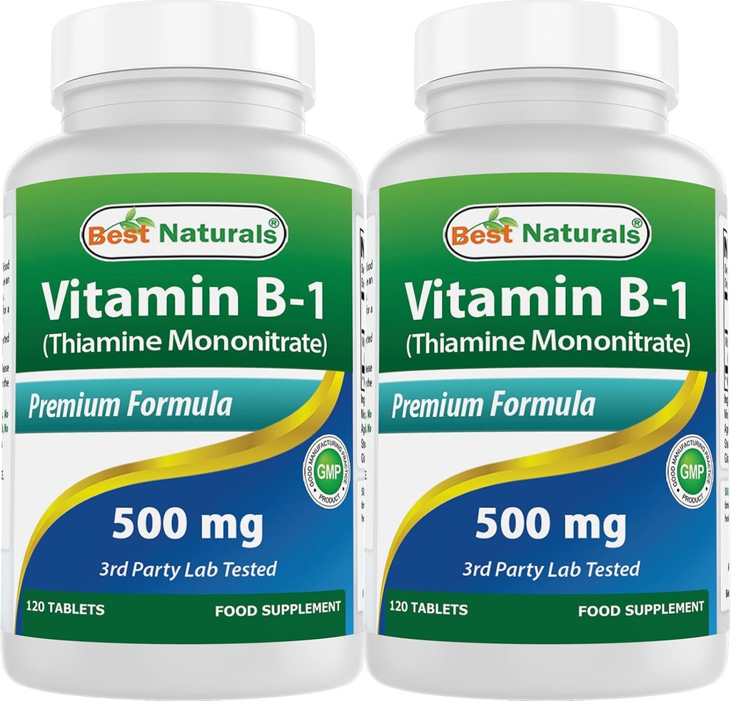 Best Naturals Vitamin B1 as Thiamine Mononitrate 500 mg Tablets (120 Count (Pack of 2)) 2