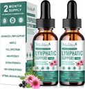 Mulittea Lymphatic Drainage Drops-Vegan 11-in-1 Lymphatic Drainage Supplements-Lymph System Support with Echinacea,Cleavers,Elderberry-Detox Cleanse-Non-GMO -2 fl oz-60 Servings-2 Pack 2