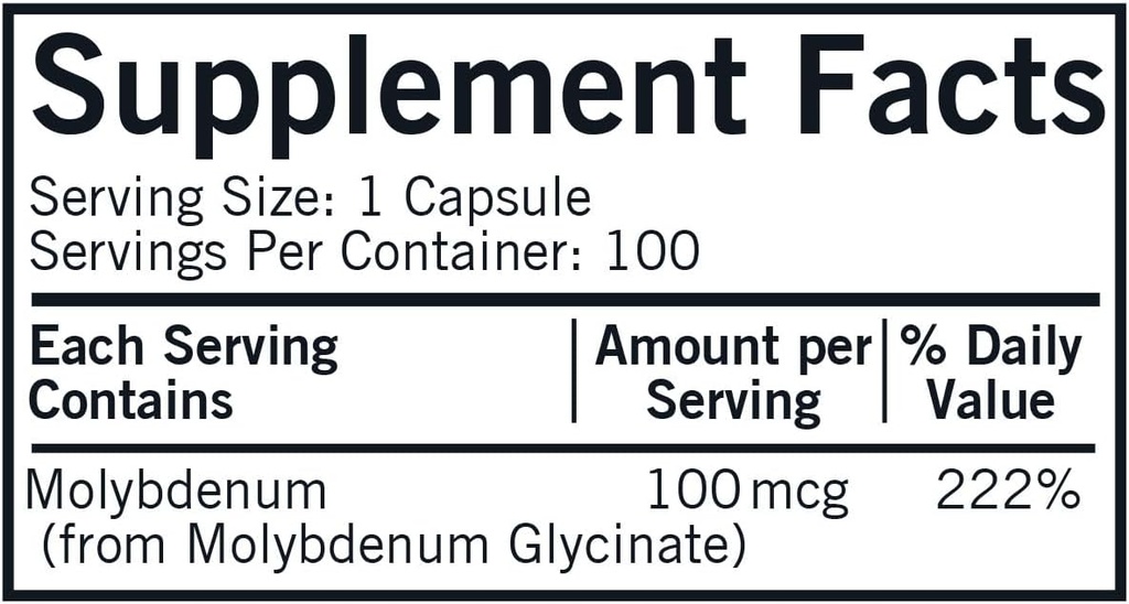 Kirkman - Molybdenum 100 mcg - 100 Capsules - Essential Minerals - Breaks Down Sulfites & Toxins - Hypoallergenic 3