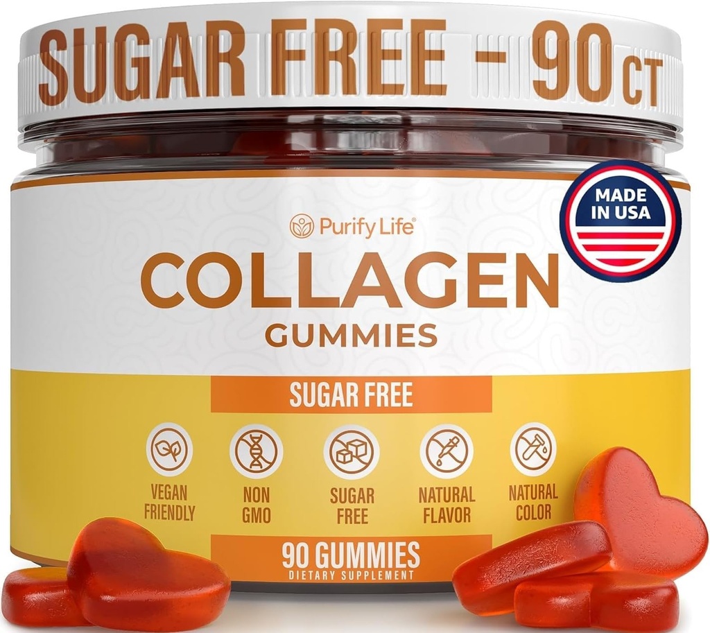 Sugar-Free Marine Collagen Gummies (90 Collagen Chews) Potent 500mg Collagen Gummy for Hair Growth, Healthier Skin & Nails, Pore Reducer & Elasticity Hydrolyzed, Gluten Free, Boosted w Shuddha Gugulu 2