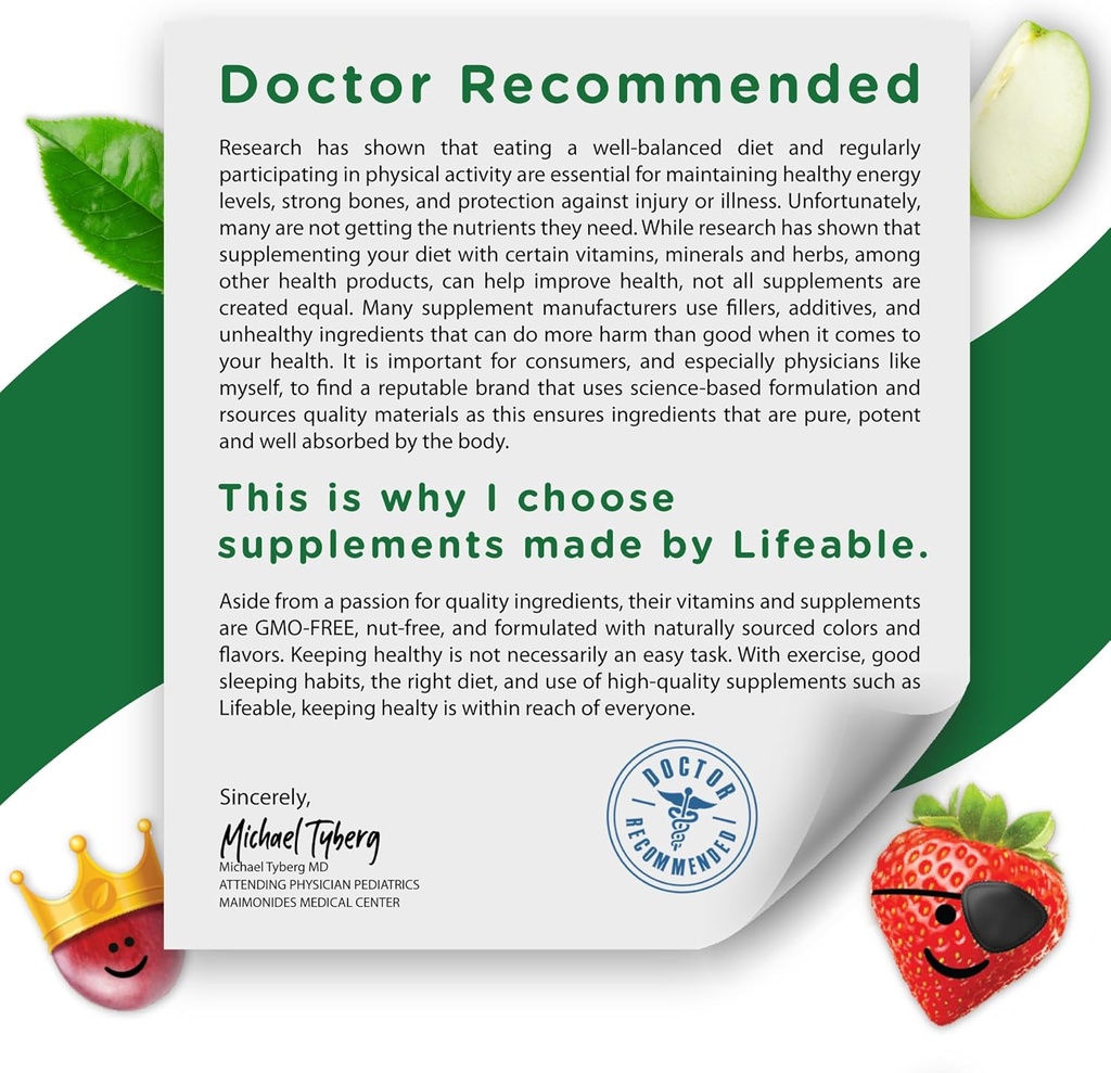 Lifeable Vitamin B Complex for Kids | with VIT C | Great Tasting B Complex Gummies | Vegan Kids B Complex | Energy and Nerve Support | 90 Gummies 6