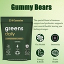 Greens Gummies - Organic Chlorella and Spirulina, Digestive & Gut Health, Formulated with 60+ Ingredients, Multi-Vitamins & Minerals, Daily Gummies, 224 Gummies Bear 5