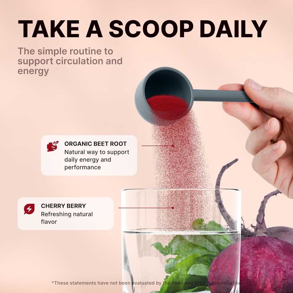 Nature's Pure Blend Organic Beet Root Powder – Nitric Oxide Booster L-Arginine – Liquid Beets for Blood Flow Circulation & Energy – Pre-Workout Endurance Support – 8,000 MG 5