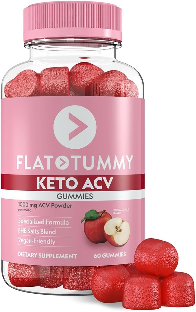 Flat Tummy Keto ACV Gummies, 60 Count – Specialized Formula, Post GLP-1 Keto Supplement, Vegan-Friendly, Non-GMO - Apple Cider Vinegar Gummies, BHB Salts, Beet and Pomegranate Superfood Powders 2