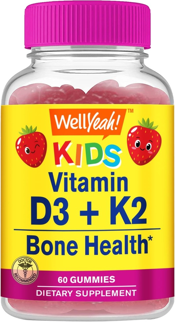 WellYeah Vitamin D3+K2 Kids + Probiotics 2B Kids, Gummies Bundle - Great Tasting, Vitamin Supplement, Gluten Free, GMO Free, Chewable Gummy 3
