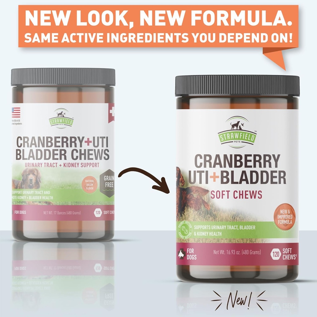 Cranberry UTI Treatment for Dogs – Soft Chews for Urinary Tract Health, Bladder Support & Lawn Protection – Natural Vet-Formulated Cranberry Supplements – USA Made – Peanut Butter Flavor 3