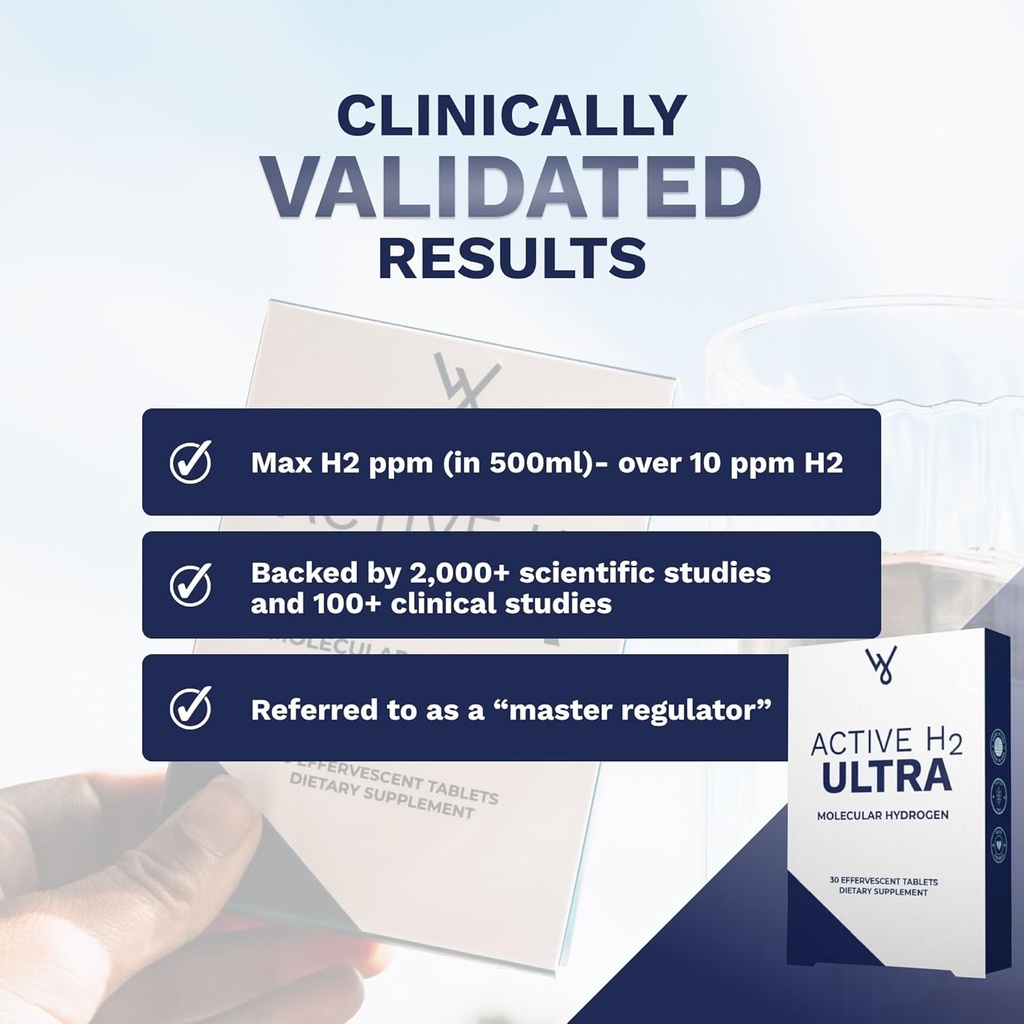 Active H2 Ultra Hydrogen Water Tablet - Optimize Health, Support Immunity, and Balance Antioxidants with Benefits of Molecular Hydrogen (1 Bottle, 60 Tablets) 6