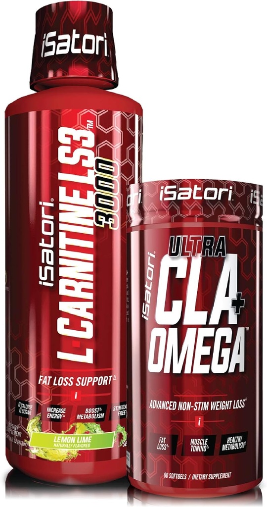 iSatori L-Carnitine LS3 Lemon Lime 3000mg (32 Servings) & iSatori Ultra CLA (90 Softgels) 2