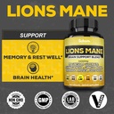 Lions Mane Supplement Capsules with Magnesium with Ashwagandha Root, Ginkgo Biloba, Rhodiola Rosea and Gotu Kola - 210 Vegan Capsules - Support Brain Health, Positive Mood & Energy Production 3
