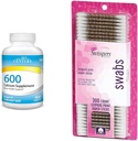 21st Century Calcium Supplement, 600 mg Tablets, 400 Count & Swisspers Premium Cotton Swabs, 300 Count Pack 2