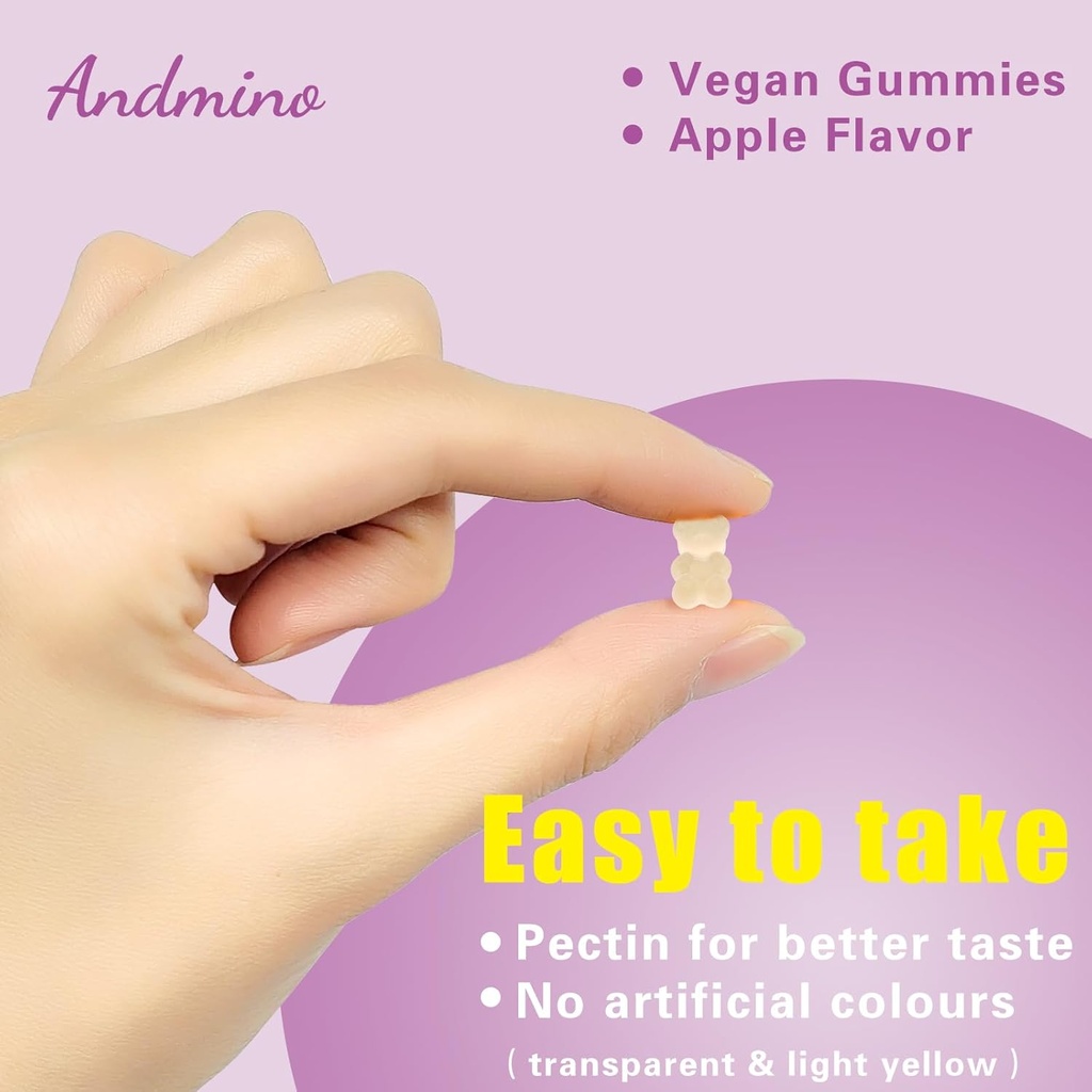 EAA Gummies 7500 mg, BCAA Gummies, Amino Acids Supplement for Muscle, Immune, Nervous & Digestive Health, for Adults & Kids, Non-GMO, Vegan, Gluten Free, Apple Flavor, 120 6