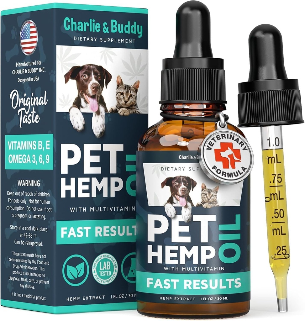 Charlie & Buddy Hemp Оil for Dogs Cats - Helps Pets with Аnxiеty, Pаin, Strеss, Slееp, Аrthritis, Sеizures Rеlief - Нiр Jоint Hеalth - Cаlming Trеats 2