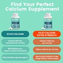 4-in-1 Calcium Supplements for Women and Men - Calcium with Vitamin D3 K2 5000 IU Supplement, 601mg per Serving for Heart, Bones & Body Defenses - Gluten-Free, Vegan-Friendly (480 ct) 6