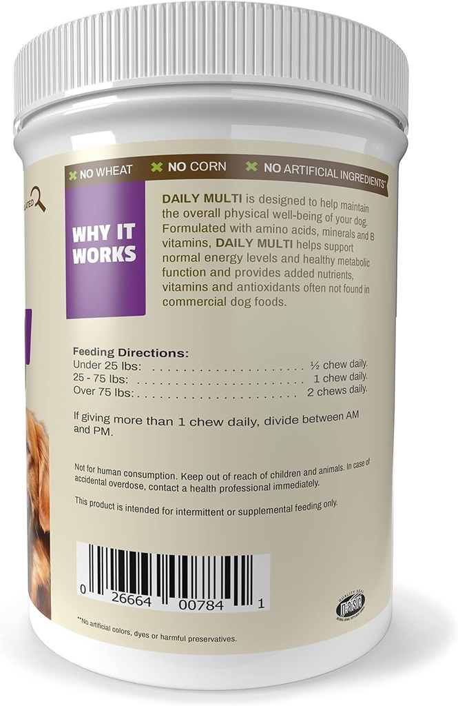 Pet Naturals Daily Multivitamin for Dogs, Veggie Flavor, 150 Chews - Yummy Chews with Amino Acids, and Antioxidants - Supports Energy, Metabolic Function and Pet Wellness 3