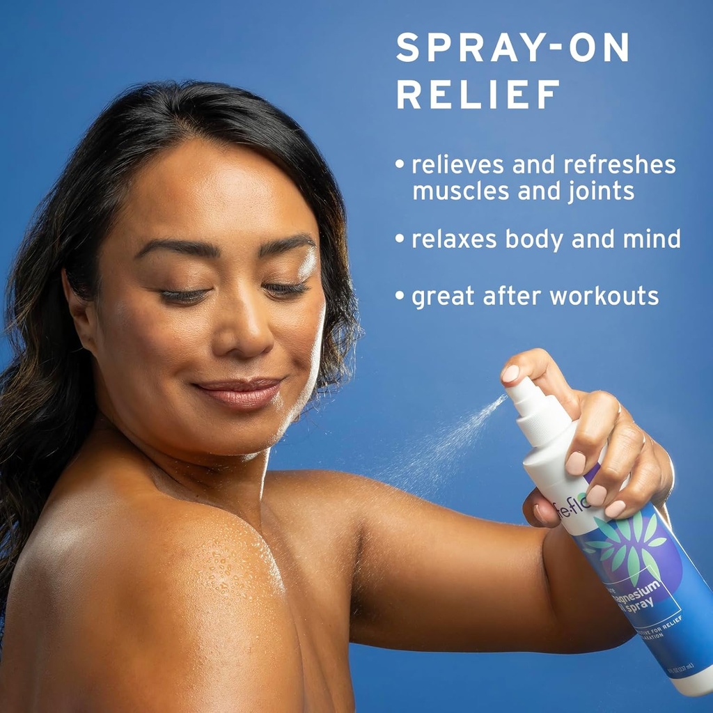 Life-flo Pure Magnesium Oil Spray 8oz and Magnesium Flakes for Bath 44oz - Magnesium Chloride from The Zechstein Seabed - Relief and Relaxation Bundle - Soothes Muscles and Joints - 60-Day Guarantee 5