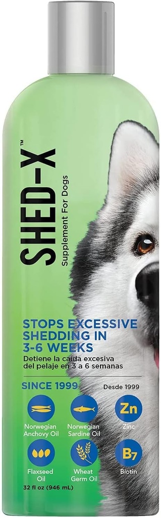 Shed-X Liquid Dog Supplement, 32oz – 100% Natural – Helps Dog Shedding, Fish Oil for Dogs Supports Skin & Coat, Dog Oil for Food with Essential Fatty Acids, Vitamins, and Minerals 2