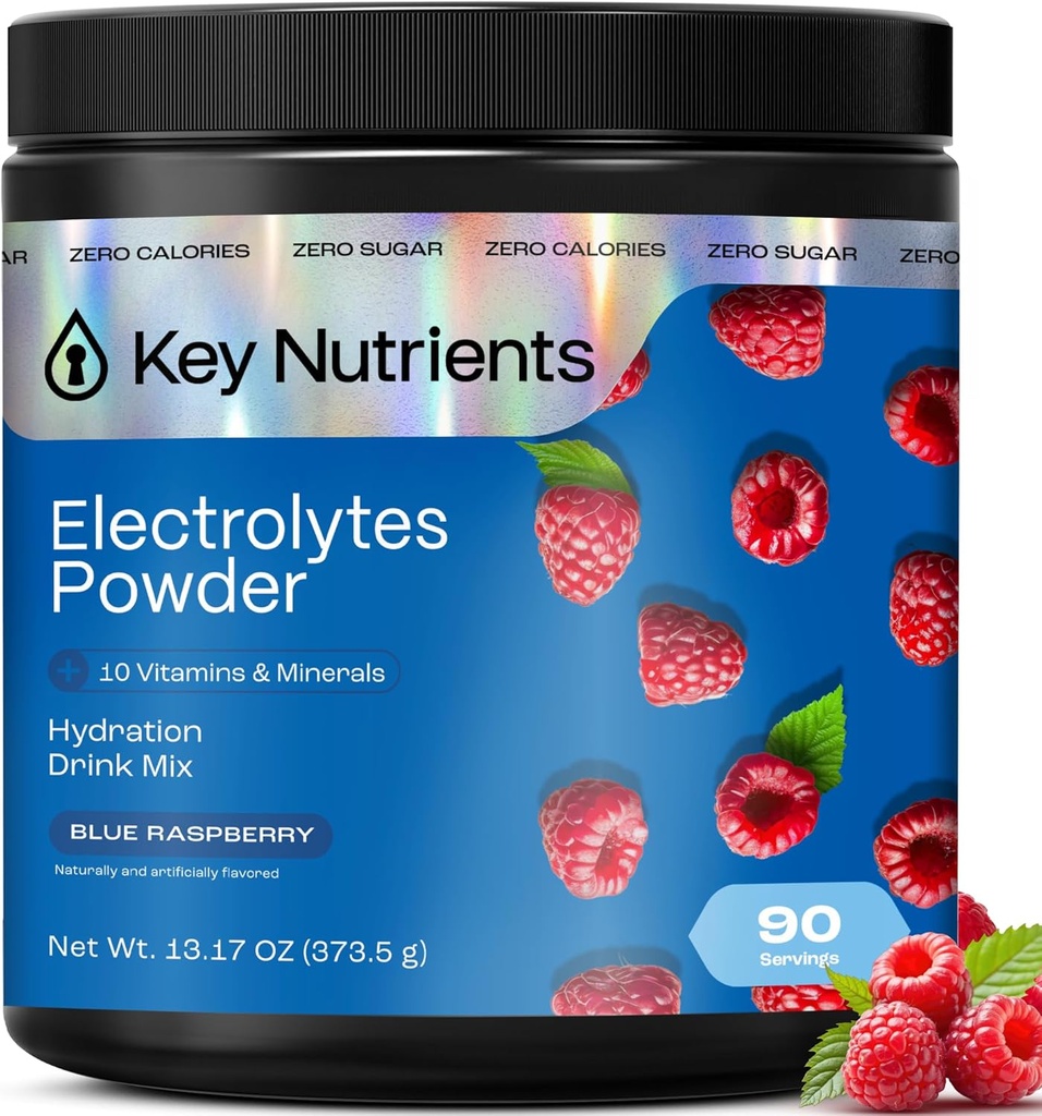 KEY NUTRIENTS Electrolytes Powder Packets - Tropical Pineapple Coconut 20 Pack Hydration Packets - Travel Hydration Powder - No Sugar, No Calories, Gluten Free Keto Electrolytes Powder - Made in USA 2