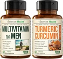 Vimerson Health Men's Multivitamin + Turmeric Curcumin with Black Pepper Extract Bundle. Joint and Immune Support, Discomfort Relief, Antioxidant Properties for Him 2