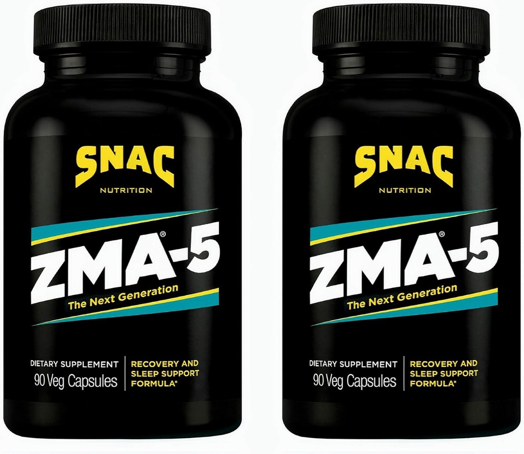 SNAC ZMA-5 Sleep Aid Supplement, Promote Muscle Recovery & Growth, Immune Support, & Restorative Sleep with Zinc, Magnesium & 5-HTP, Post Workout, Before Bed ZMA Supplements 180 Count (2 Pack) 2