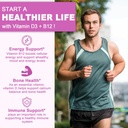 3 Pack Turmeric Curcumin + Vitamin D3 & B12 Gummies, Vegan 6