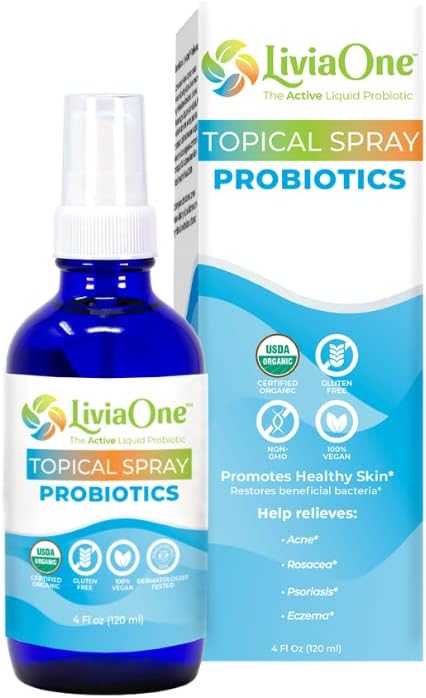 LiviaOne USDA Organic Topical Probiotics for Skin Health | Lactobacillus Acidophilus Probiotic | Gut Health & Immune Support Supplement | Vegan | Non-GMO | Gluten Free | 4 Fl Oz 2