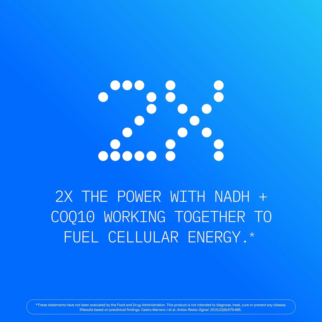 ProHealth NADH + CoQ10 - Boost NAD+ | 60 Day Supply | Pure NADH 25 mg, CoQ10 100 mg | 60 Acid Resistant Capsules | Energy | Focus | ATP Production 5