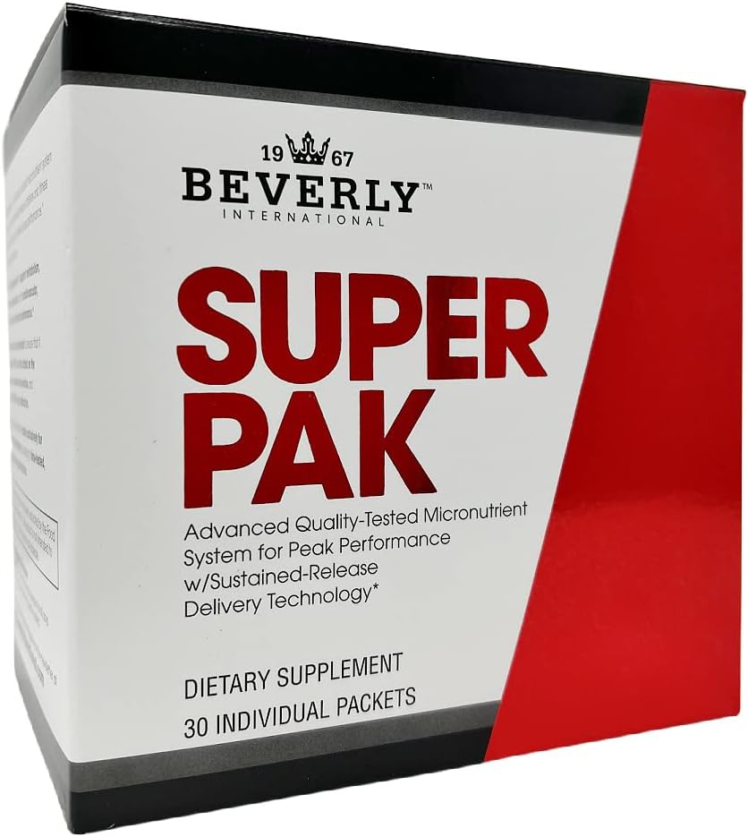 Beverly International Super Pak. 30 Packs. High-Potency Multivitamin, Daily Pack for Energy, Performance, Immune System Health. Custom-formulated for Athletes, Active Men and Women since 1970. 2
