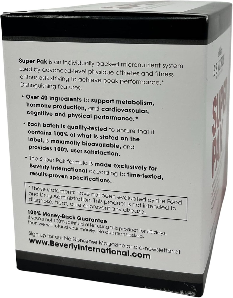 Beverly International Super Pak. 30 Packs. High-Potency Multivitamin, Daily Pack for Energy, Performance, Immune System Health. Custom-formulated for Athletes, Active Men and Women since 1970. 4