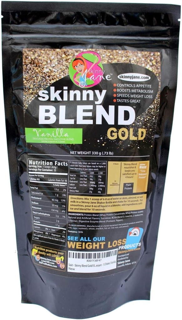 Skinny Blend Gold – Protein Shake for Women – Low Sugar, Low Carb – Supports Metabolism and Energy – Creamy Vanilla – 15 Servings 2